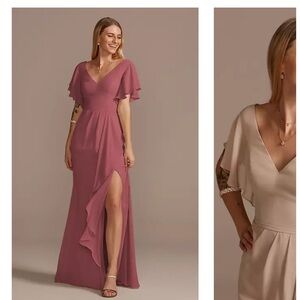 David’s bridal Flutter Sleeve Dress